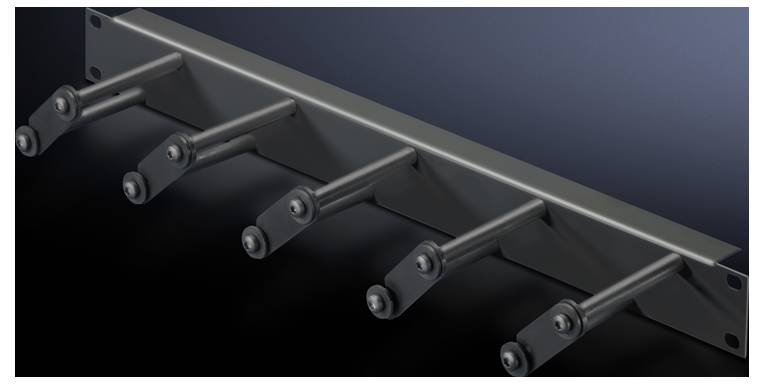 Metallhalterung mit fünf robusten Armen, montiert auf einer Basis. Geeignet für industrielle Anwendungen, bietet starke Unterstützung.