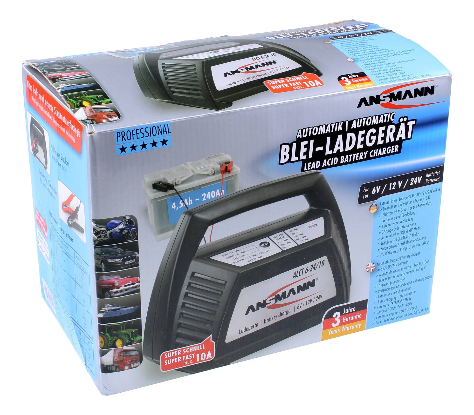 Ansmann ALCT 6-24/10 1001-0014-510 Werkstattladegerät 6 V, 12 V, 24 V 10 A