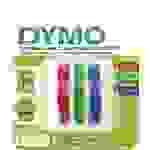 DYMO 3D Prägeband, Schriftband 3er Set Bandfarbe: Blau, Schwarz, Rot Schriftfarbe: Weiß 9mm 3m S0847750