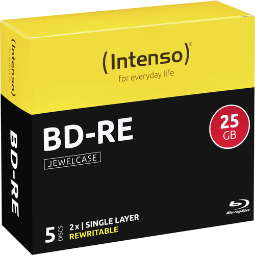 Blu-ray BD-RE vierge Intenso 5201215 jewelcase 5 pc(s) 25 GB réinscriptible