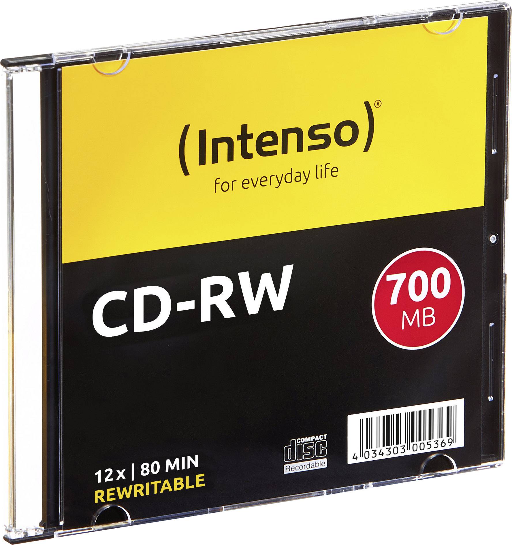 Intenso 2801622 CD-RW Rohling 700 MB 10 St. Slimcase Wiederbeschreibbar
