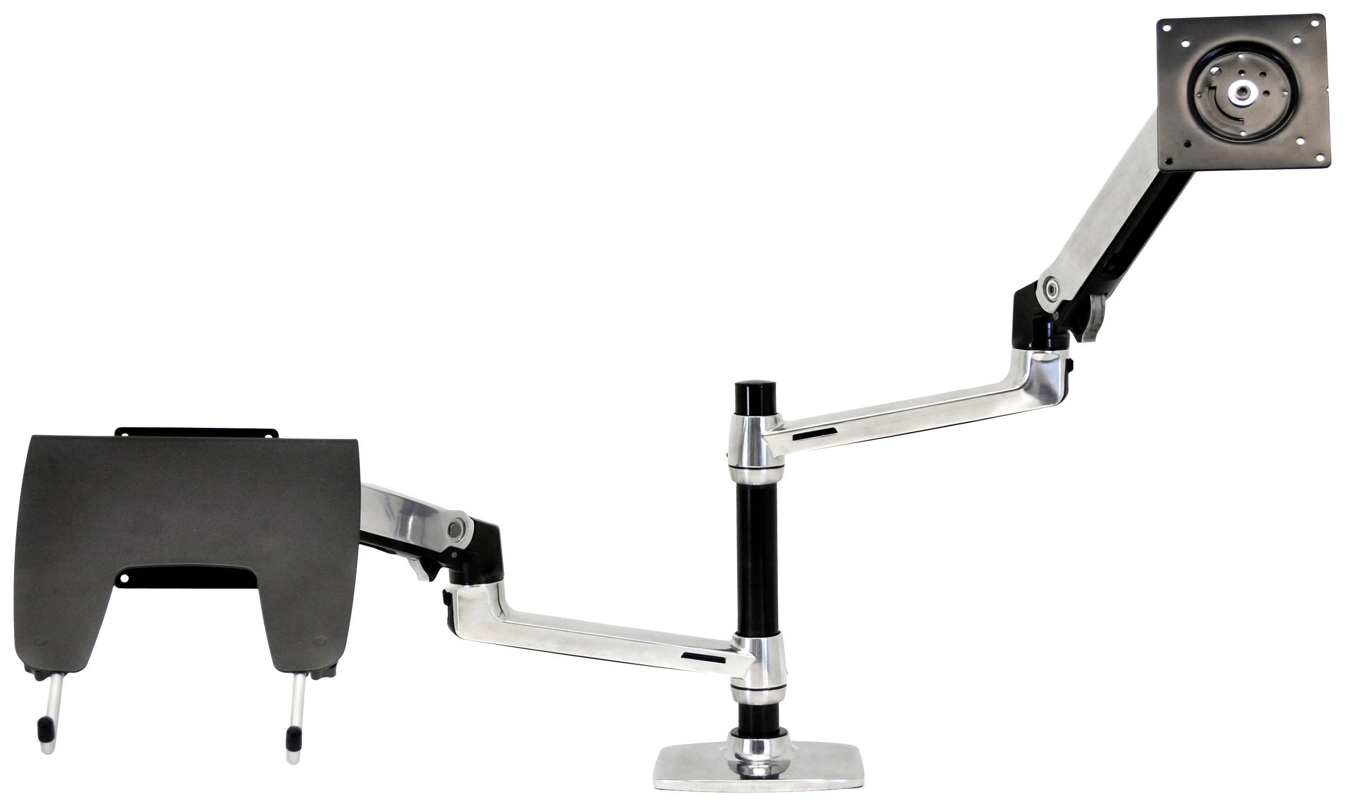Ergotron LX Dual Arm Stacking Desk Mount 2fach Monitor-Tischhalterung inkl. Notebook-Halterung 38,1 cm (15") - 61 cm (24") Aluminiu