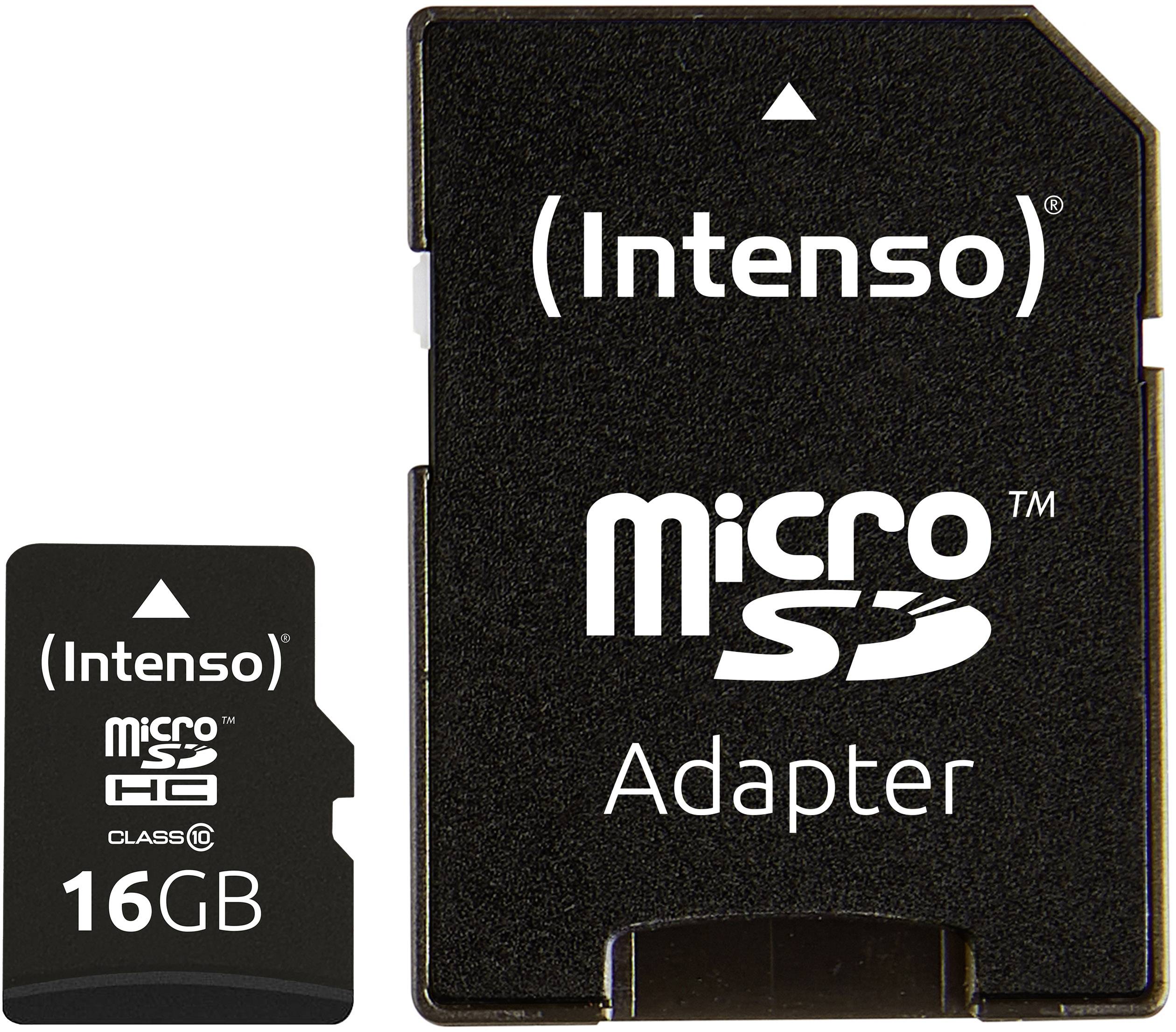 Intenso Class 10 - Flash-Speicherkarte (microSDHC/SD-Adapter inbegriffen)