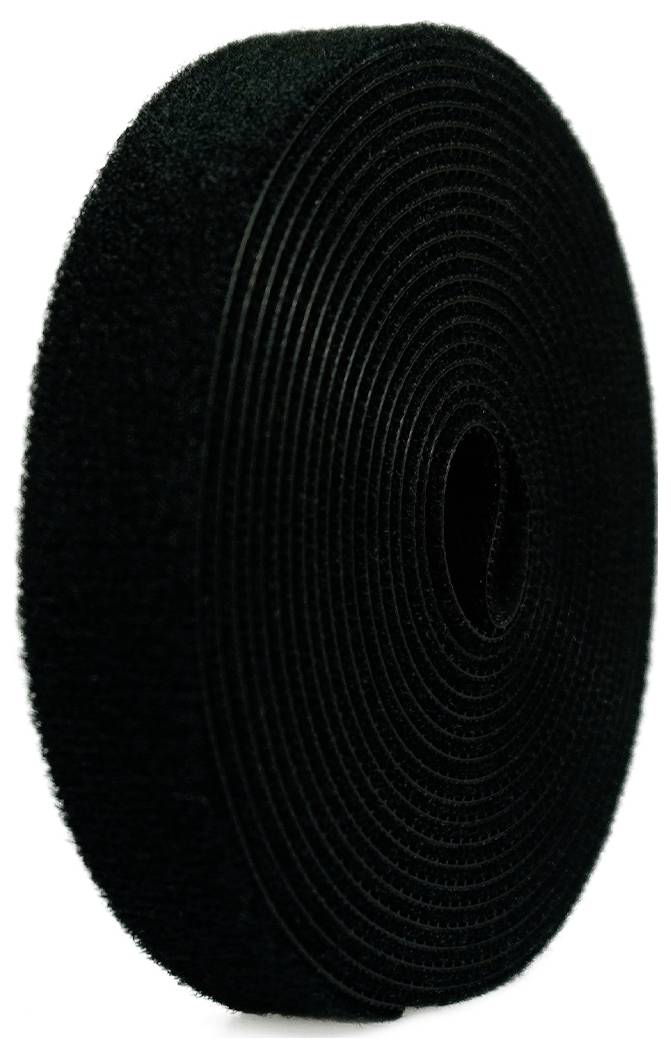 TOOLCRAFT KL25X2500C Klettband zum Bündeln Haft- und Flauschteil (L x B) 2500mm x 25mm Schwarz 2St.