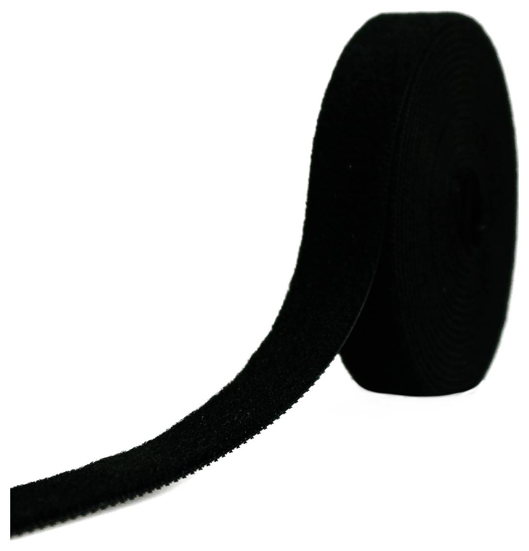 TOOLCRAFT KL25X2500C Klettband zum Bündeln Haft- und Flauschteil (L x B) 2500mm x 25mm Schwarz 2St.