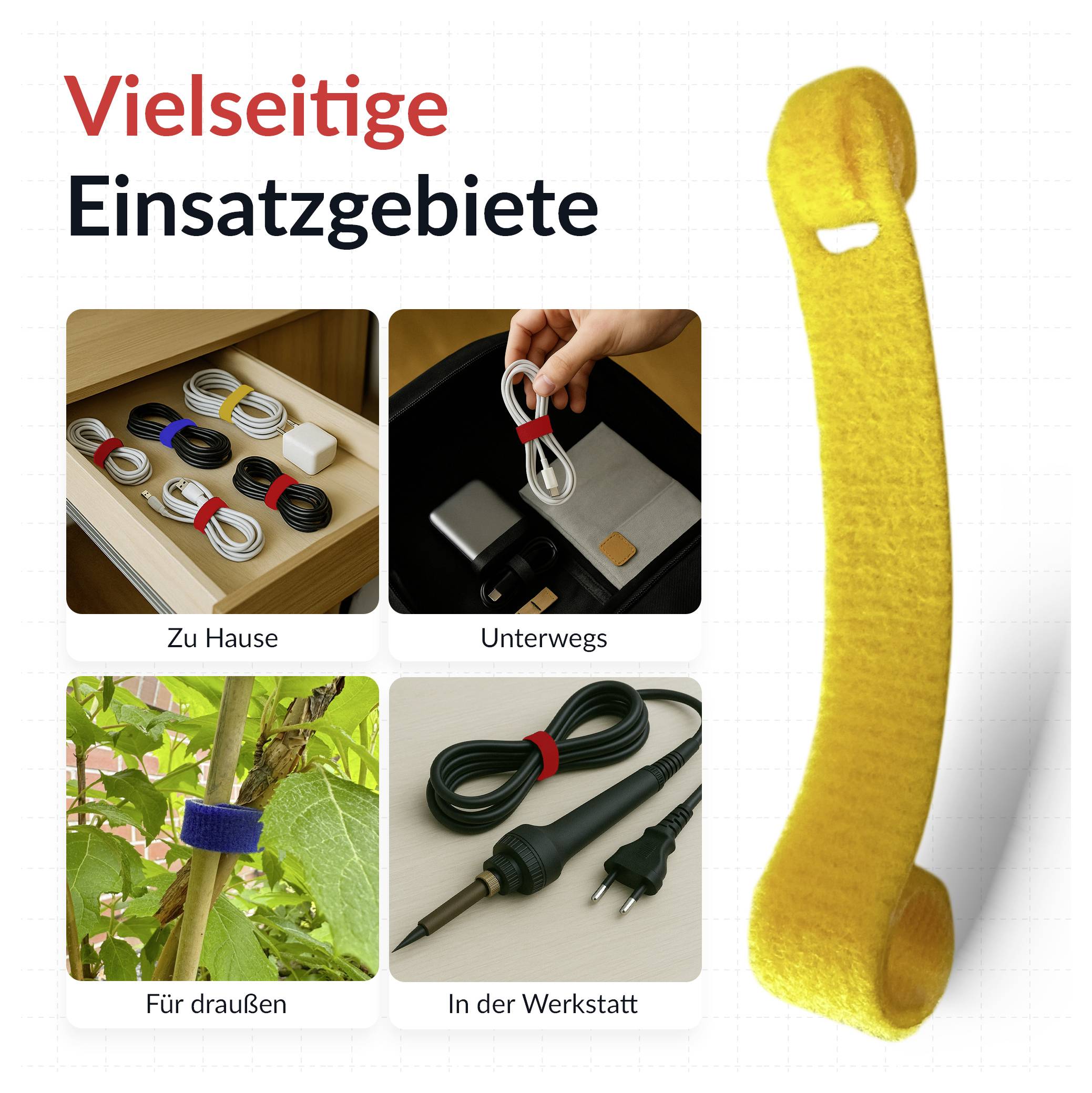 Label the Cable Klett-Kabelbinder LTC BASIC STRAPS L LTC 1130 10 St. Gelb, Blau, Rot
