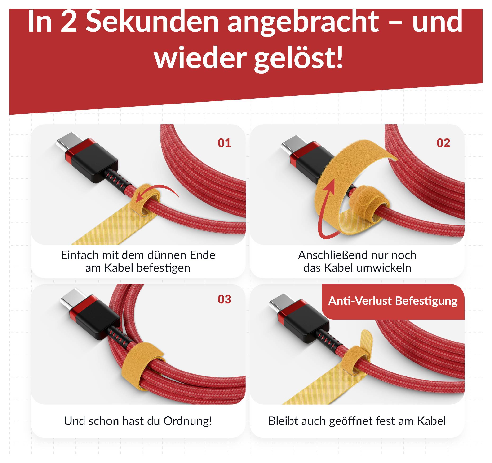 Label the Cable Klett-Kabelbinder LTC BASIC STRAPS L LTC 1130 10 St. Gelb, Blau, Rot