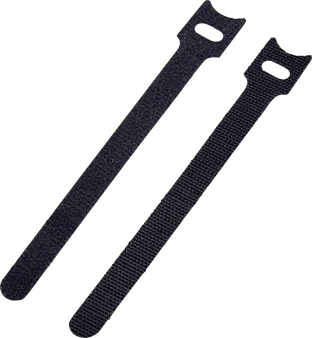 Basetech STD-150 Klettkabelbinder zum Bündeln Haft- und Flauschteil (L x B) 150mm x 13mm Schwarz 10St.