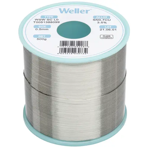 Weller WSW SC L0 Lötzinn, bleifrei Spule Sn0,7Cu 500 g 0.5 mm Weller WSW SC L0 Lötzinn, bleifrei Spule Sn0,7Cu 500 g 0.5 mm