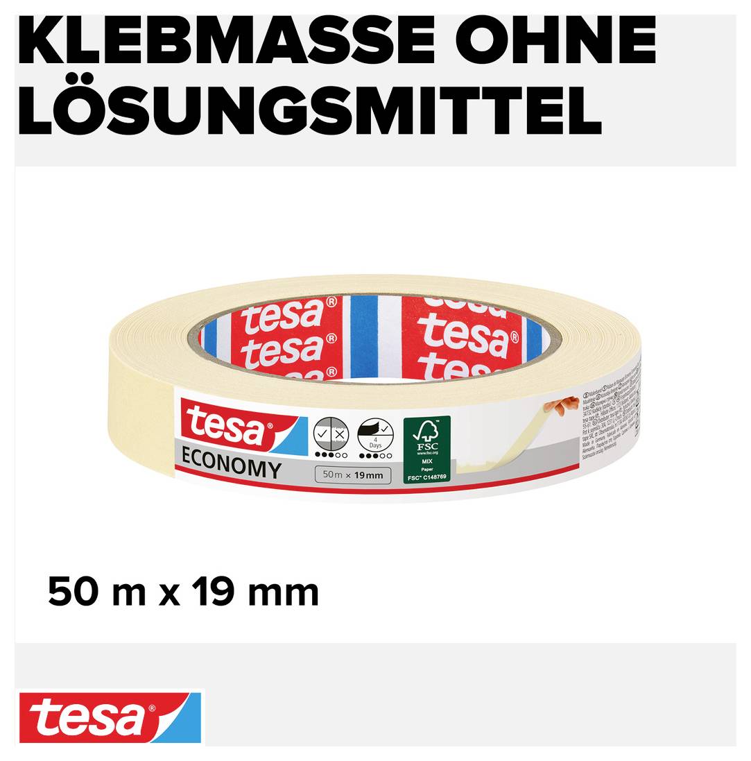 TESA UNIVERSAL 05286-00000-03 Kreppband Beige (L x B) 50m x 19mm 1St.