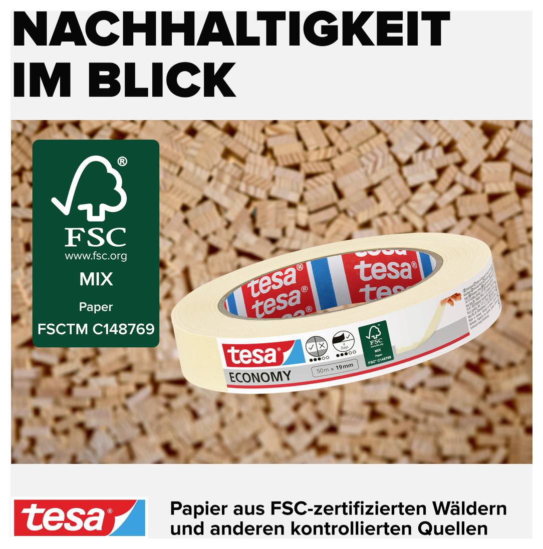 TESA UNIVERSAL 05286-00000-03 Kreppband Beige (L x B) 50m x 19mm 1St.