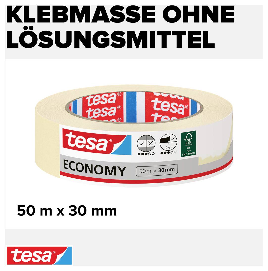 TESA UNIVERSAL 05287-00000-03 Kreppband Beige (L x B) 50m x 30mm 1St.