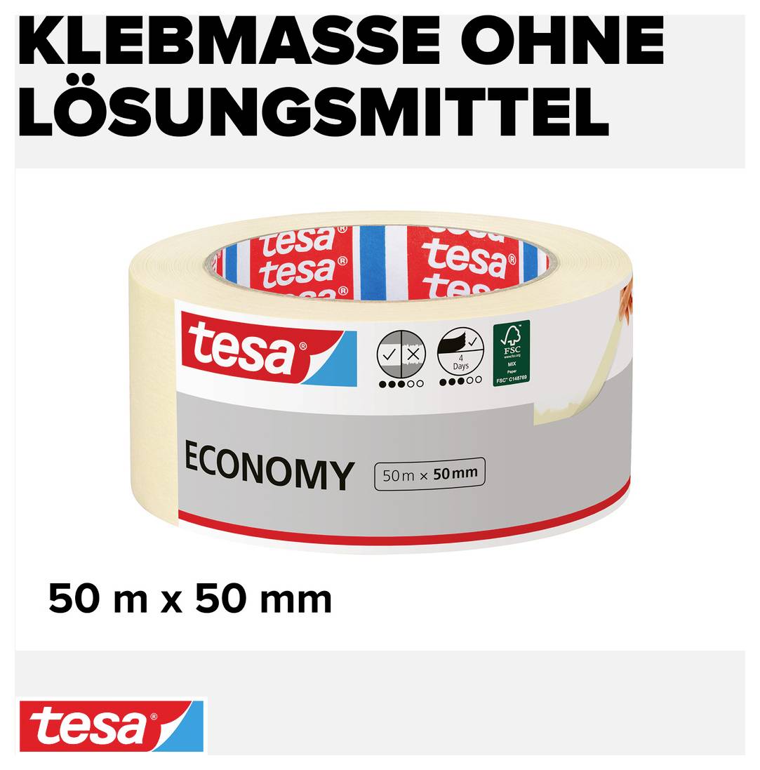 TESA UNIVERSAL 05288-00000-05 Kreppband Beige (L x B) 50m x 50mm 1St.