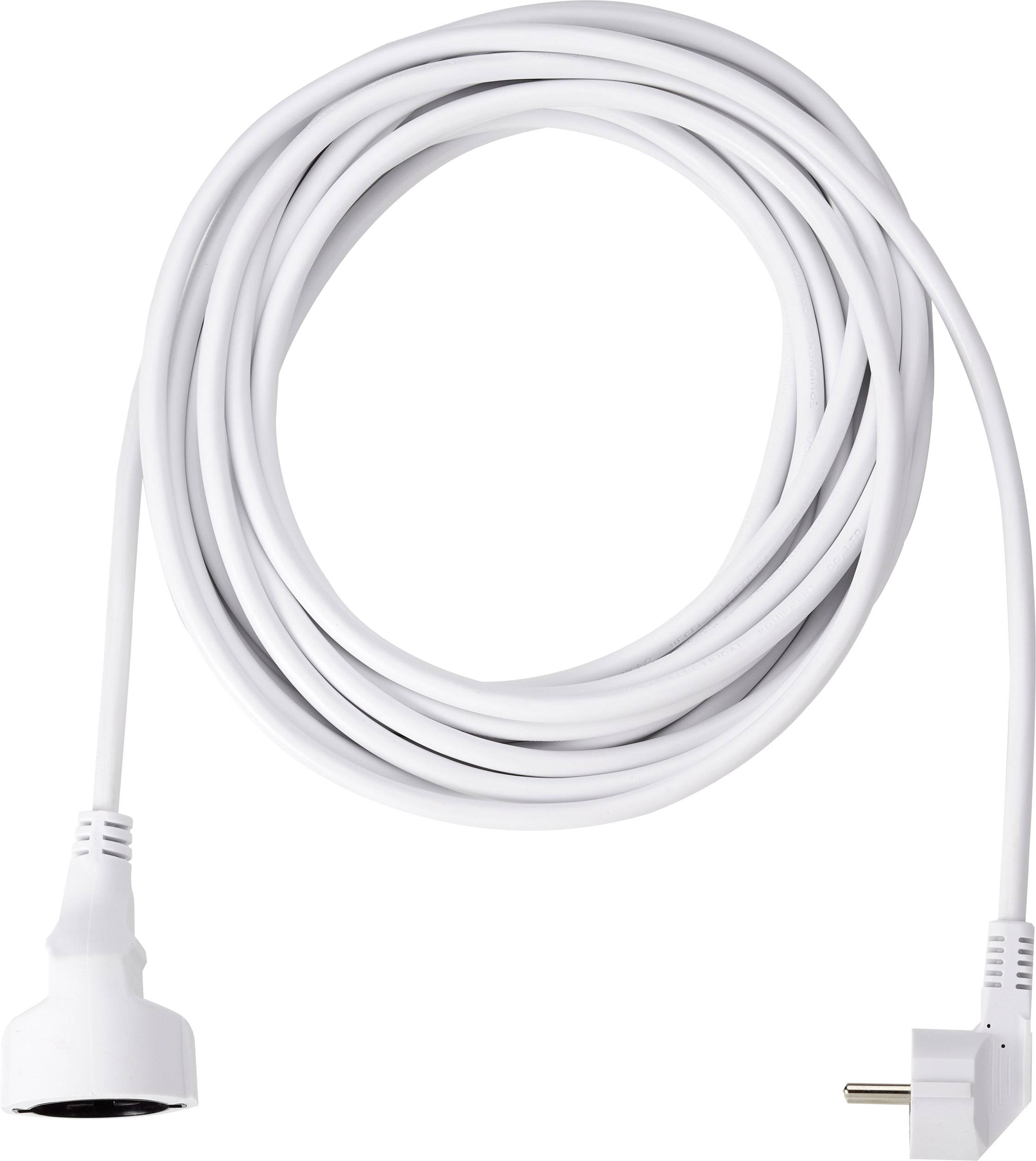 Verlängerungskabel, EU-Stecker, weiß, Länge ca. 3 Meter. Nutzt zur Stromversorgung von Elektrogeräten.