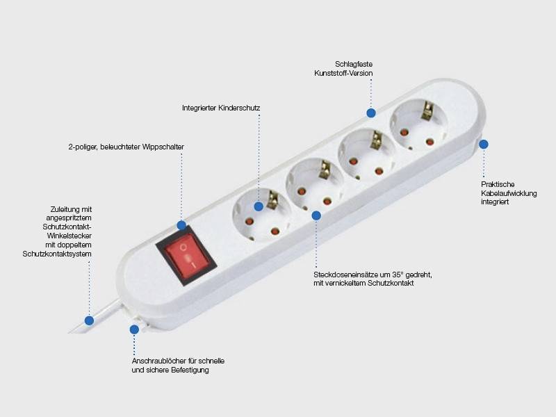 Bachmann 387272 Steckdosenleiste 3fach Weiß Schutzkontakt 1 St.