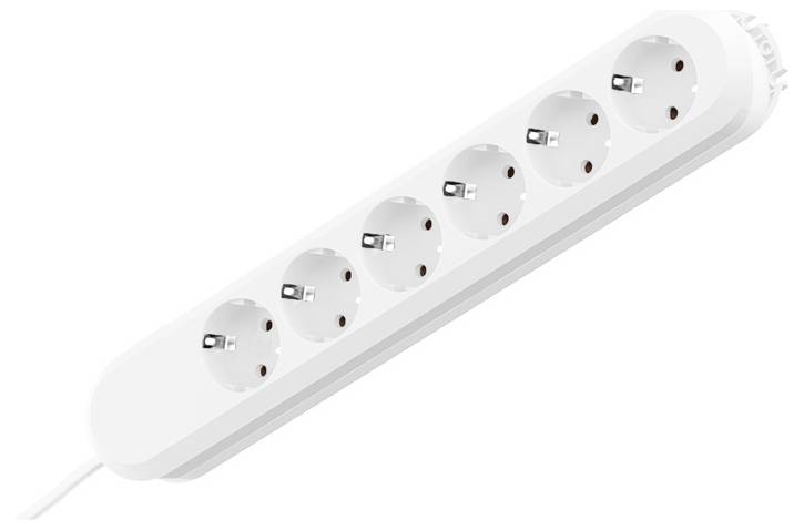 Bachmann 381.247K Steckdosenleiste 6fach Weiß Schutzkontakt 1St.