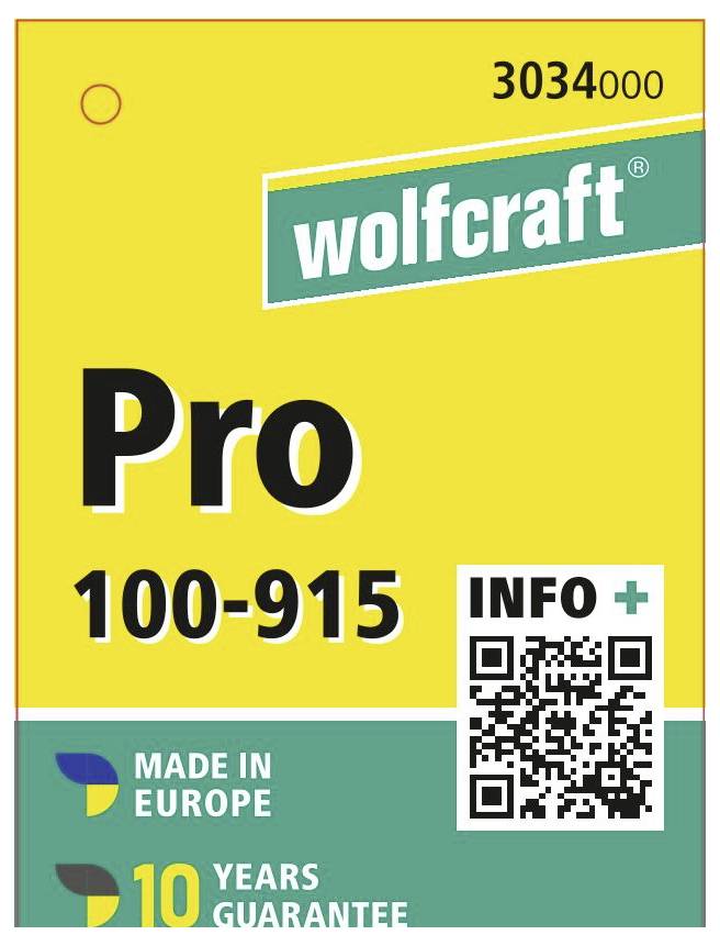 Wolfcraft Pro 100-915Made in Europe10 Jahre Garantie[QR-Code für weitere Informationen]