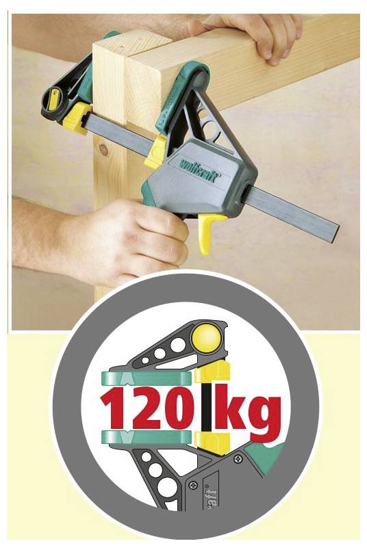 Wolfcraft EHZ PRO 100-915 - Einhandzwinge 3034000 Spann-Weite (max.):915mm Ausladungs-Maße:100mm