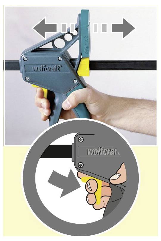 Wolfcraft EHZ PRO 100-915 - Einhandzwinge 3034000 Spann-Weite (max.):915mm Ausladungs-Maße:100mm