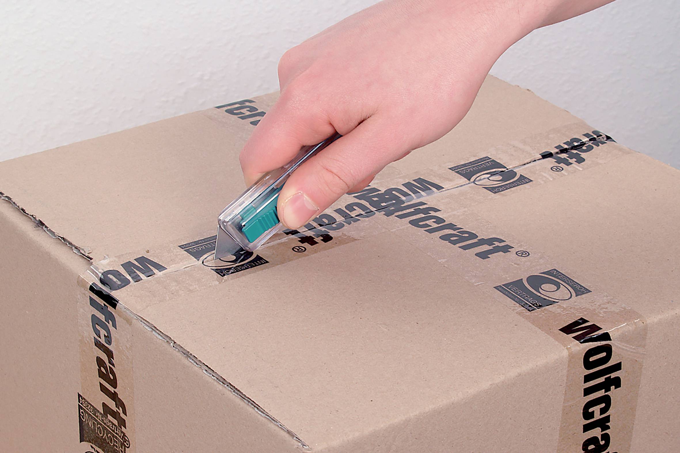 Wolfcraft 4135000 Sicherheits-Trapezklingen-Messer aus Kunststoff