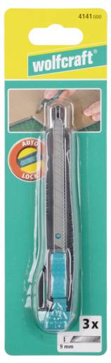 Wolfcraft Universalmesser, verpackt, mit der Beschriftung 