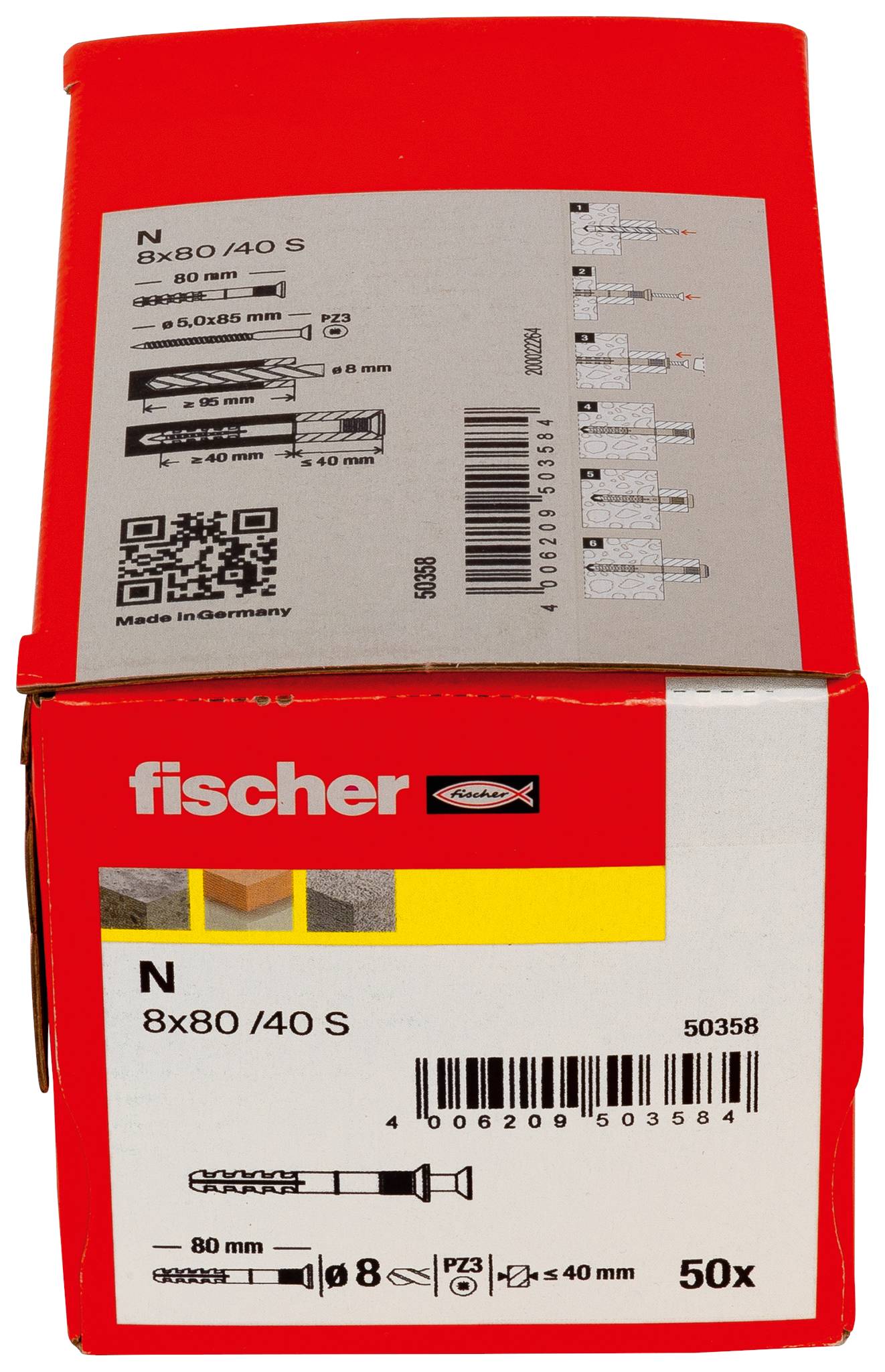 Fischer Deutschl. Nageldübel N 8 x 80/40 S