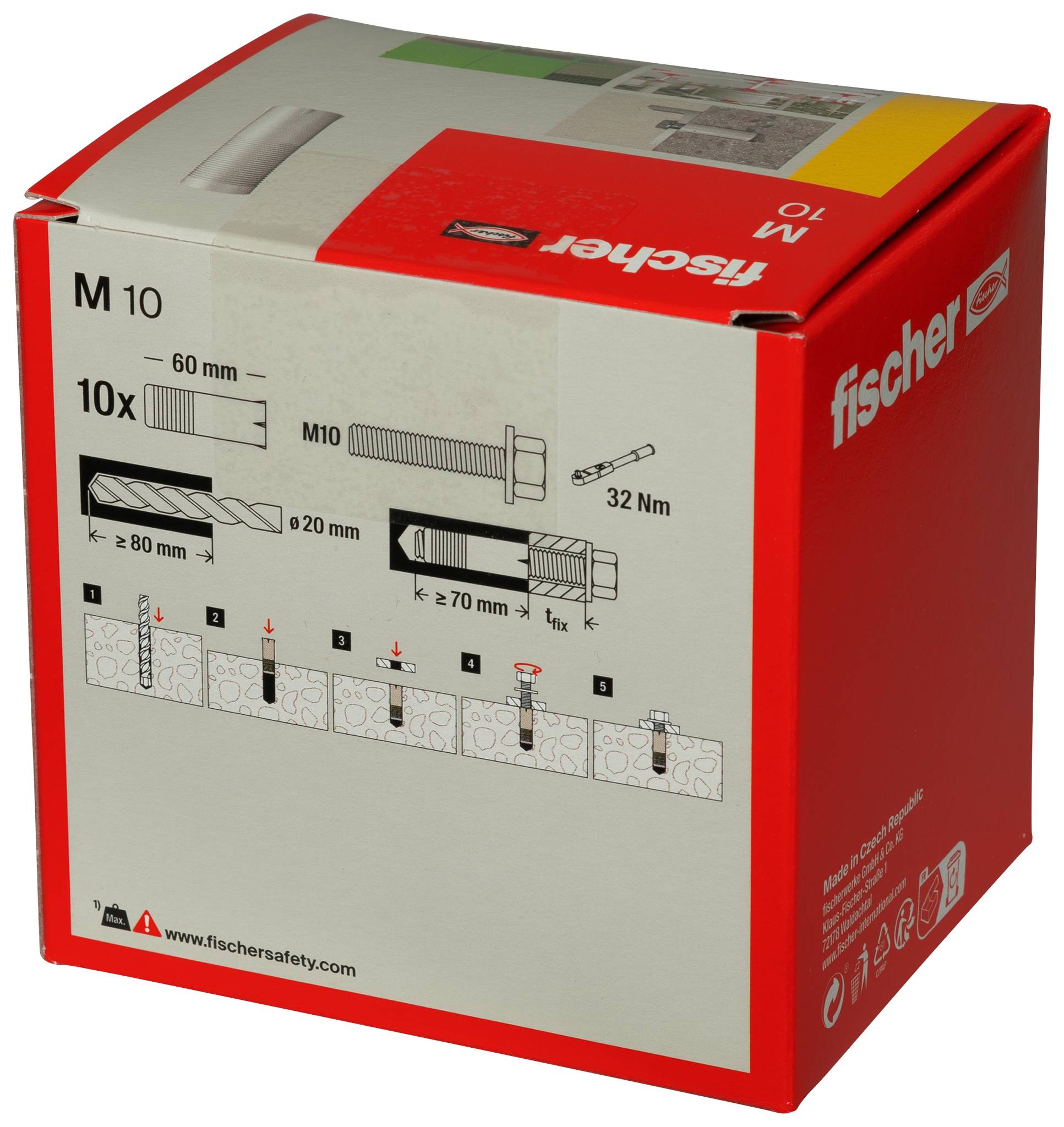 Fischer 50510M 10 Dübel 60mm 20mm 10St.