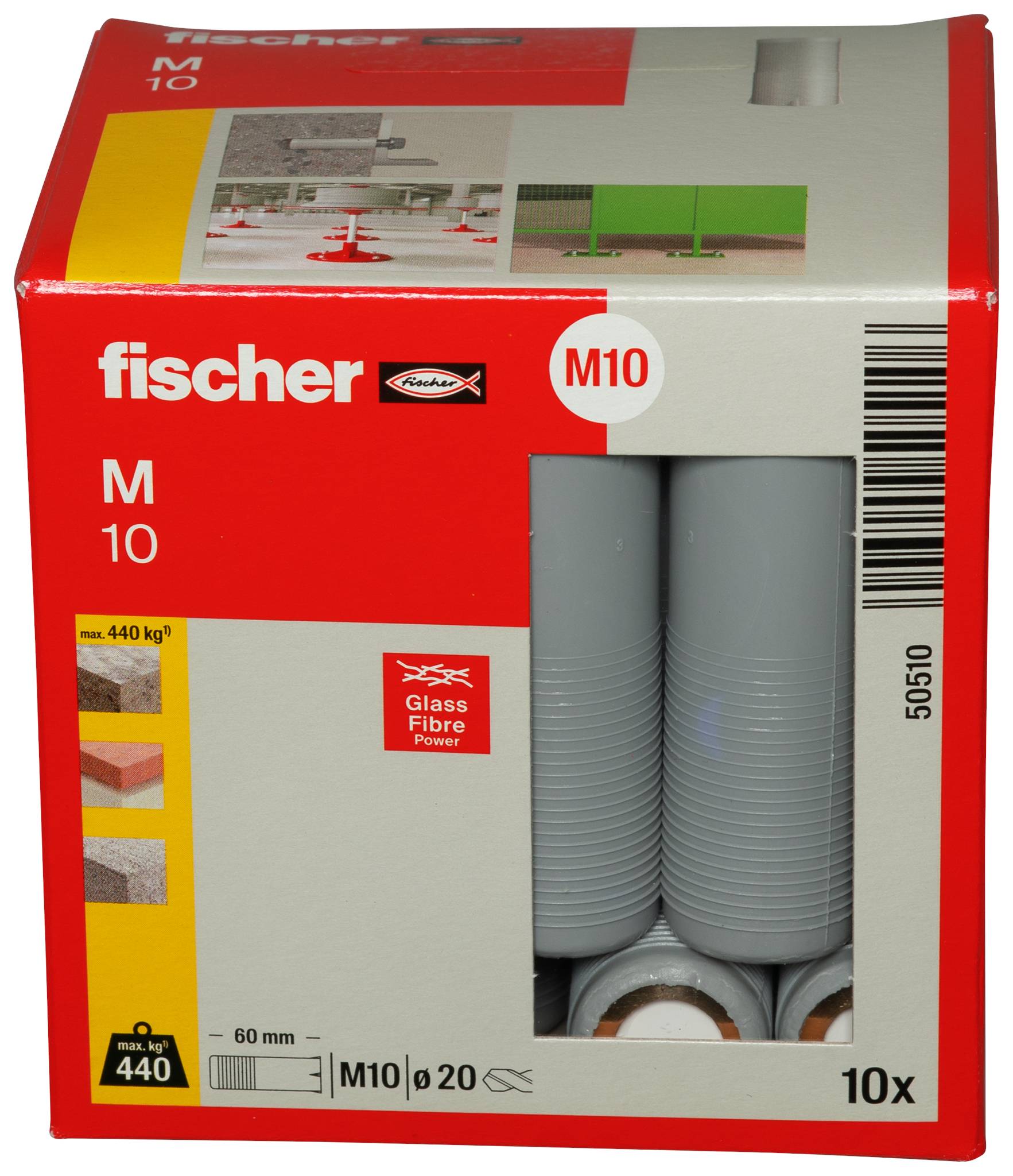 Fischer 50510M 10 Dübel 60mm 20mm 10St.