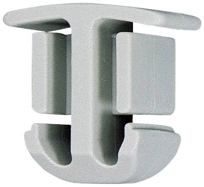Stilisiertes graues 3D-Logo in Form eines blockigen Buchstabens T mit gekrümmten unteren Enden und Seitenpaneelen auf weißem Hintergrund.