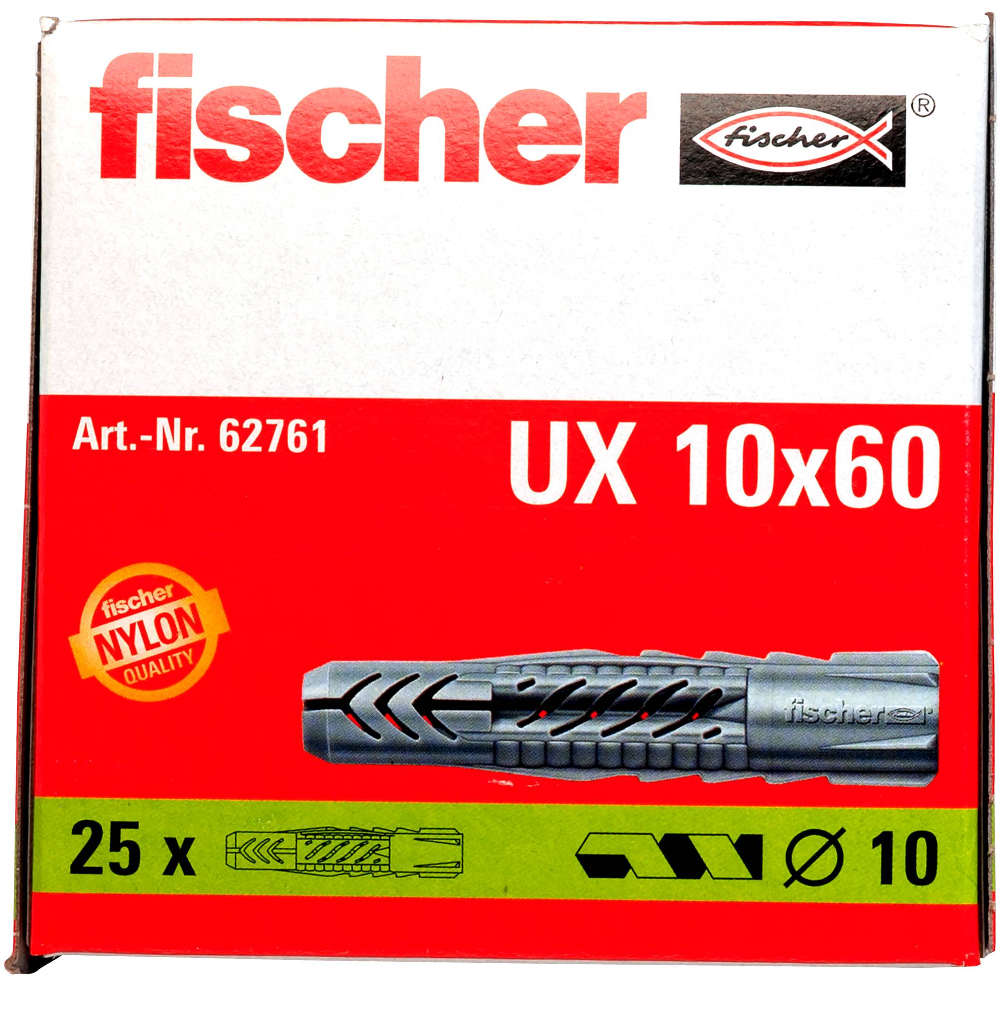 Fischer 62761 UX 10 x 60 Universaldübel 60 mm 10 mm 25 St.