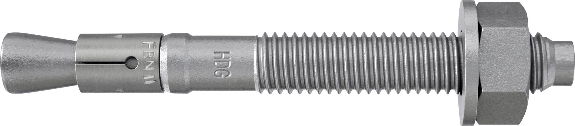 Metallverankerungbolzen mit konischer Spitze, geschlitzter Hülse, Gewellschaftschaft und Sechskantmutter.