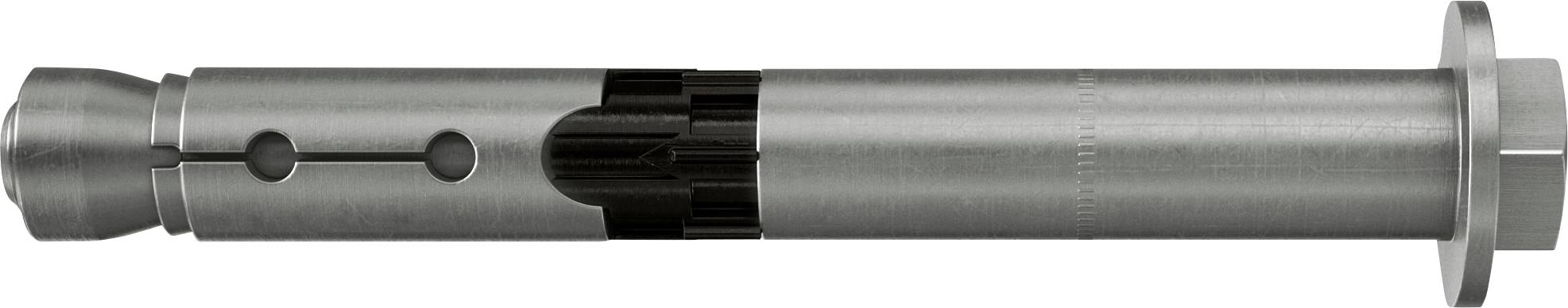 Metallischer zylindrischer mechanischer Teil mit abgestuften Enden, Seitenlöchern und einem zentralen schwarzen zahnradähnlichen Abschnitt, gezeigt auf weißem Hintergrund.