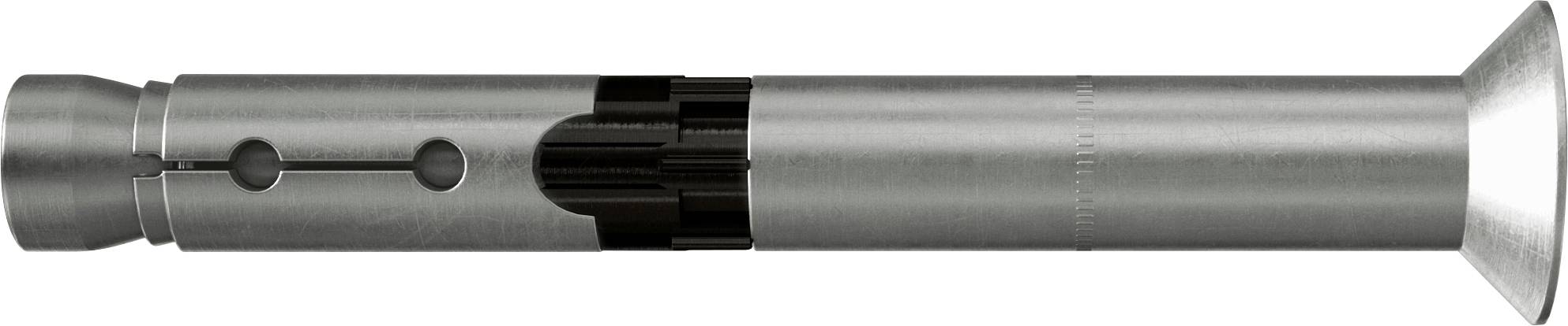 Ein Silbermetallrohr oder eine zylindrische Röhre mit ausgestelltem Ende, horizontal auf weißem Hintergrund dargestellt.