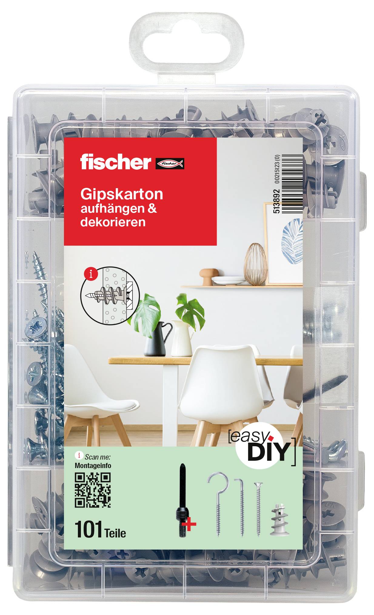 Fischer 513892 Dübel-Sortimentsbox 101 Teile
