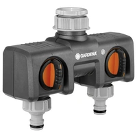 Gardena 8193-20 Kunststoff 2-Wege-Verteiler Steckkupplung, 30,3 mm (1") IG, 24,2 mm (3/4") IG mit R Gardena 8193-20 Kunststoff 2-Wege-Verteiler Steckkupplung, 30,3 mm (1") IG, 24,2 mm (3/4") IG mit R