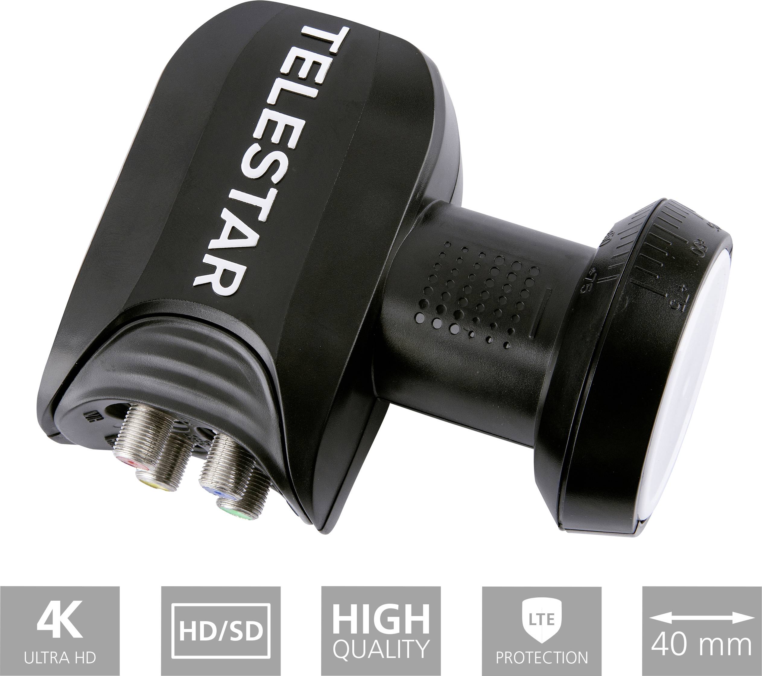 Telestar SkyQuatro HC Quattro-LNB Feedaufnahme: 40mm Wetterschutz Schwarz, Hellgrau