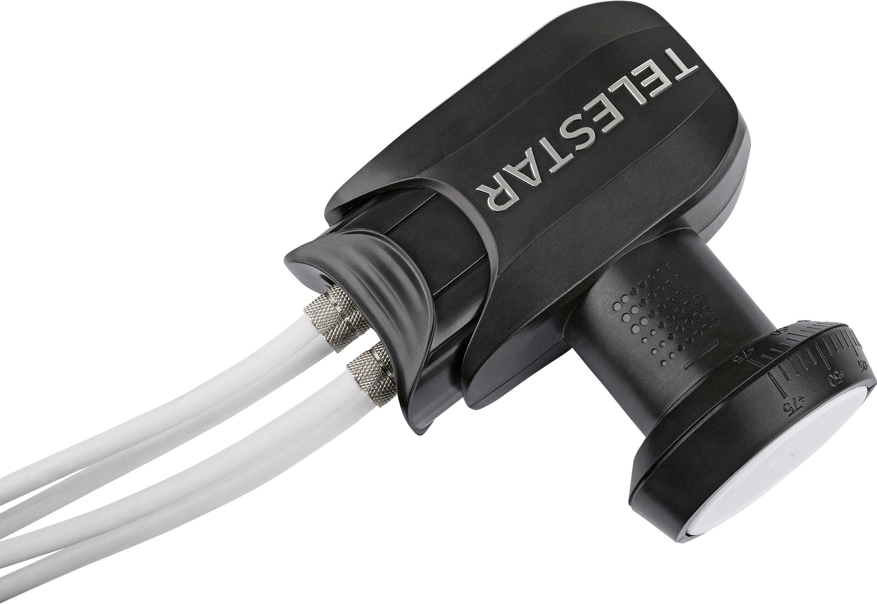 Telestar SkyQuad HC Quad-LNB Teilnehmer-Anzahl: 4 Feedaufnahme: 40mm Wetterschutz, mit Switch Schwarz, Hellgrau
