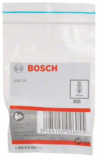 Spannzange mit Spannmutter, 8 mm, für Bosch-Geradschleifer, passend zu GGS 16 Bosch Accessories 1608570041 Durchmesser 8 mm