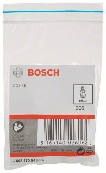 Bosch Accessories Spannzange mit Spannmutter, 6 mm, für Bosch-Geradschleifer, passend zu GGS 16 1608570043 Durchmesser 6mm