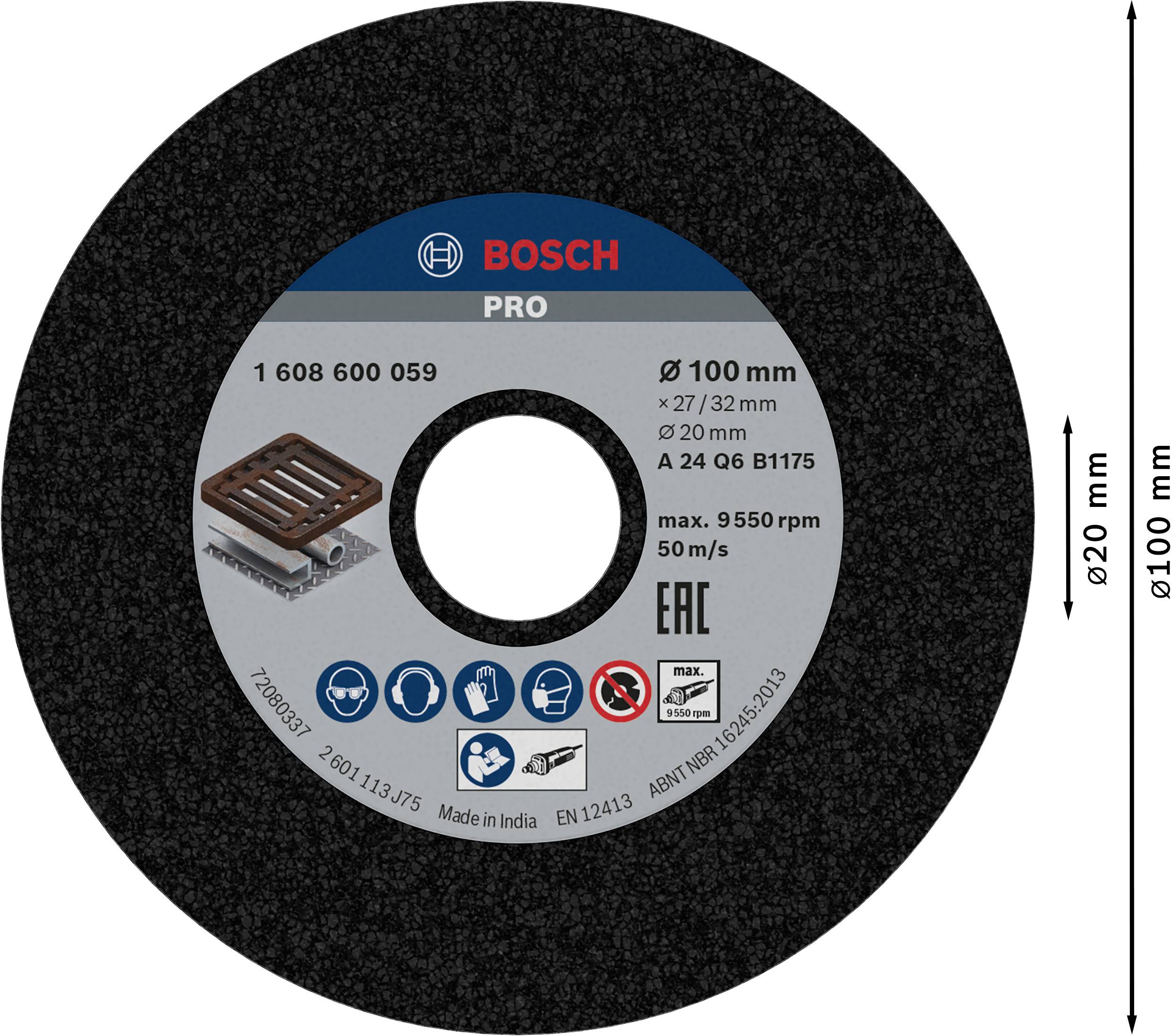 Bosch Accessories 1608600059 Schleifscheibe Durchmesser 100mm 1St.