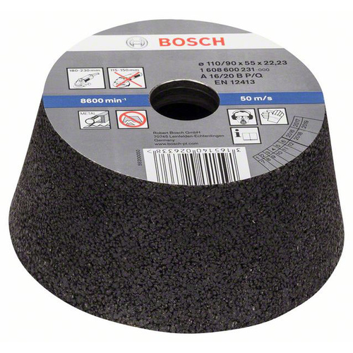 Bosch Accessories 1608600231 Schleiftopf, konisch-Metall/Guss 90 mm, 110 mm, 55 mm, 16 1St.