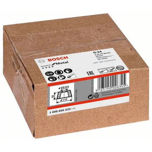 Bosch Accessories 1608600232 Schleiftopf, konisch-Metall/Guss 90 mm, 110 mm, 55 mm, 24 1St. Bosch Accessories 1608600232 Schleiftopf, konisch-Metall/Guss 90 mm, 110 mm, 55 mm, 24 1St.