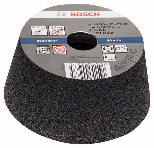 Bosch Accessories 1608600239 Schleiftopf, konisch-Stein/Beton 90 mm, 110 mm, 55 mm, 24 1 St.