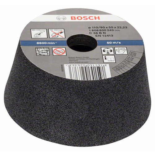 Bosch Accessories 1608600240 Schleiftopf, konisch-Stein/Beton 90 mm, 110 mm, 55 mm, 36 1St.