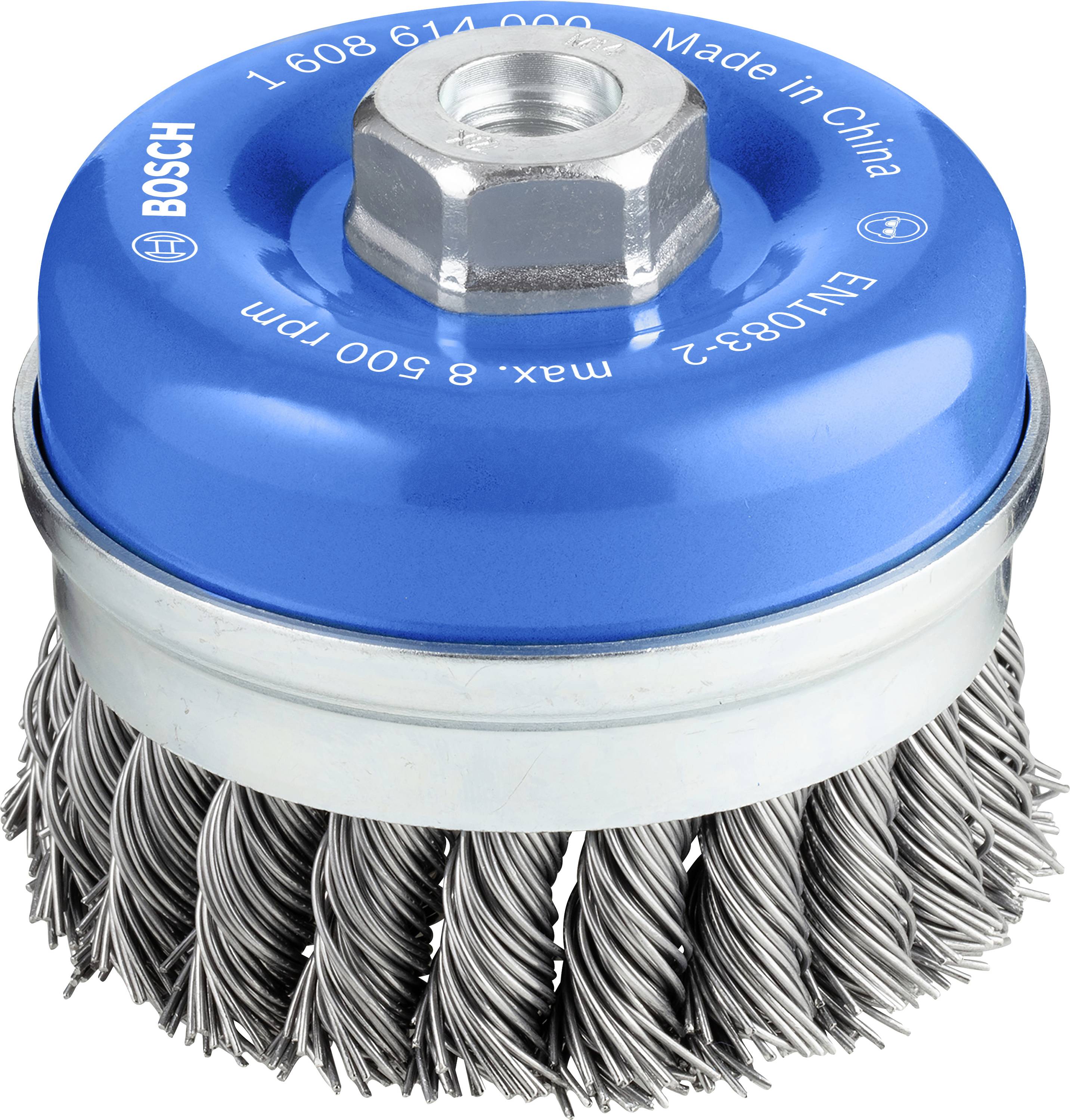 Bosch Accessories Topfbürste, Stahl, gezopfter Draht, 90 mm, 0,8 mm, 8500 U/ min, M 14 1608614000 1St.
