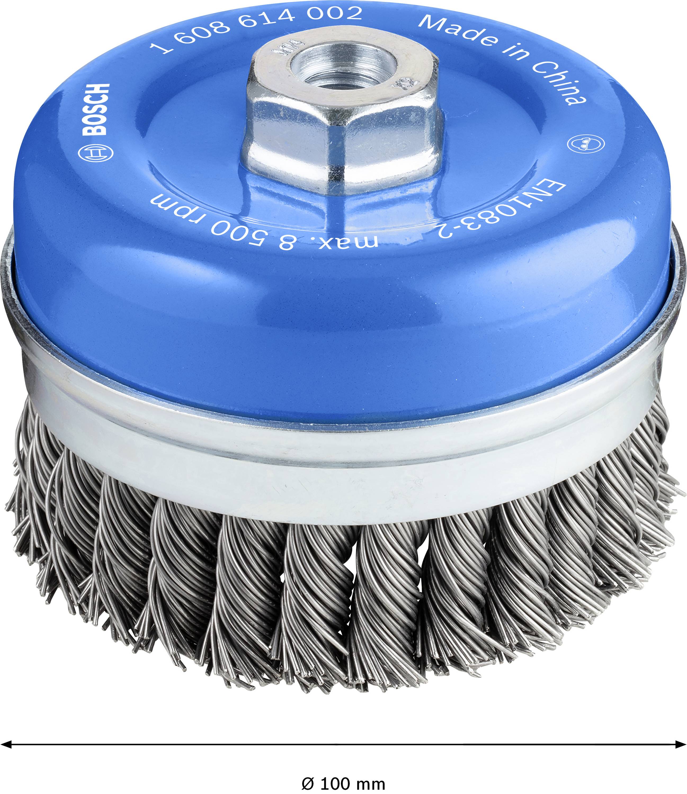 Bosch Accessories Topfbürste, Stahl, gezopfter Draht, 100 mm, 0,8 mm, 8500 U/ min, M 14 1608614002 1St.