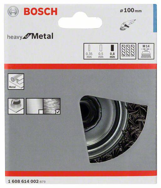 Bosch Accessories Topfbürste, Stahl, gezopfter Draht, 100 mm, 0,8 mm, 8500 U/ min, M 14 1608614002 1 St.