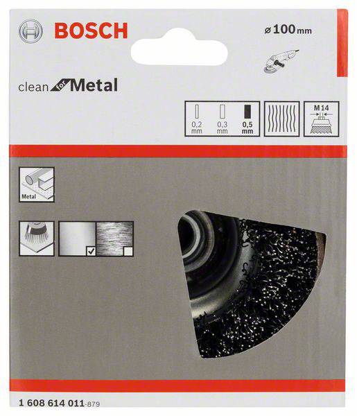 Bosch Accessories Topfbürste, Stahl, gewellter Draht, 100 mm, 0,5 mm, 8500 U/ min, M 14 1608614011 1 St.