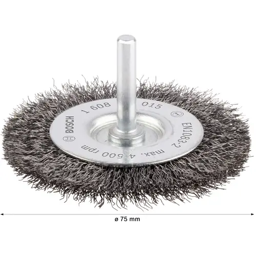 Bosch Accessories Scheibenbürste, gewellt, 75 mm, 0,2 mm, 10 mm, 4500 U/min Schaft-Ø 6 mm 1608622015 1 St. Bosch Accessories Scheibenbürste, gewellt, 75 mm, 0,2 mm, 10 mm, 4500 U/min Schaft-Ø 6 mm 1608622015 1 St.