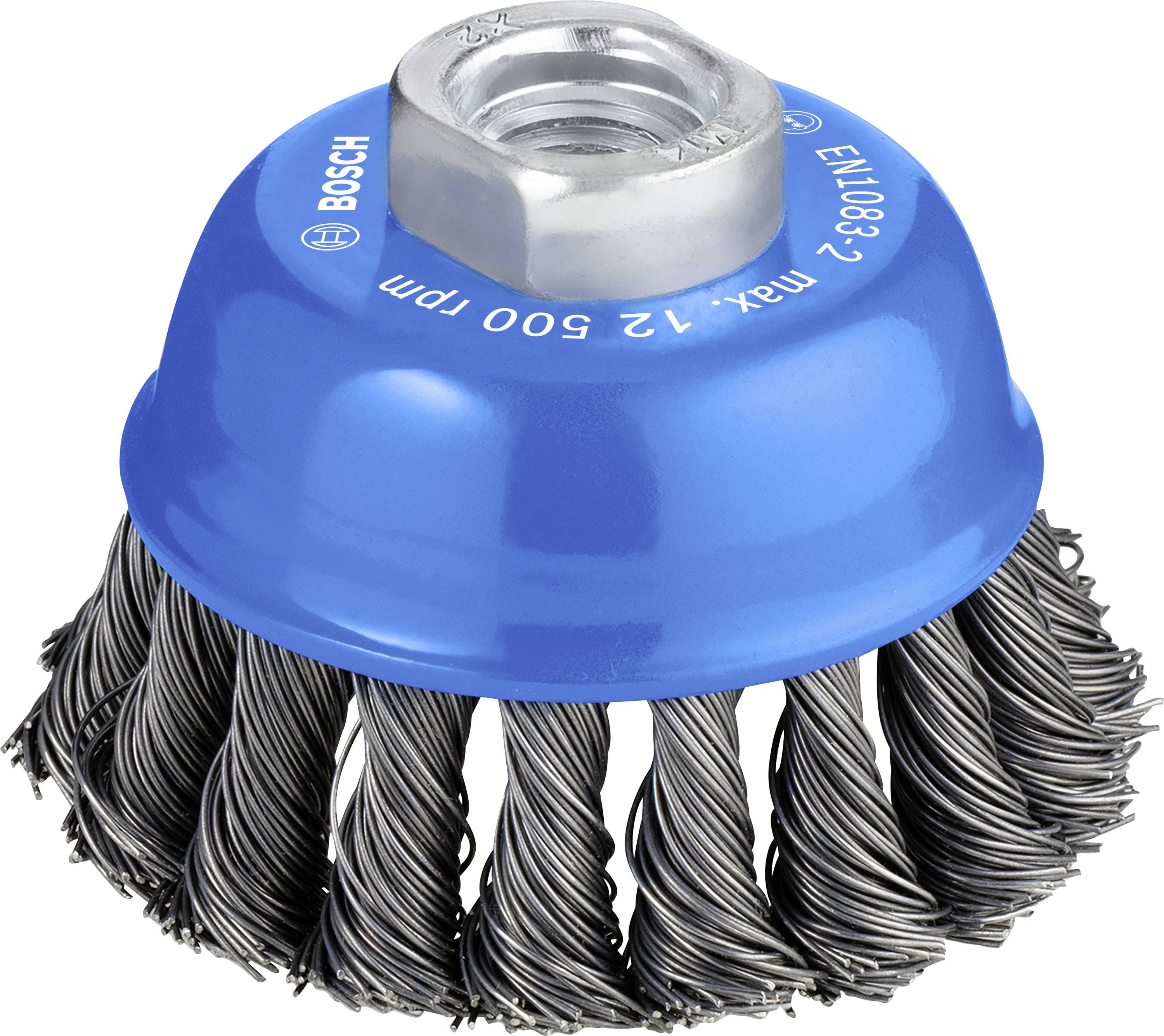 Bosch Accessories Topfbürste, Stahl, gezopfter Draht, 75 mm, 0,5 mm, 12500 U/ min, M 14 1608622029
